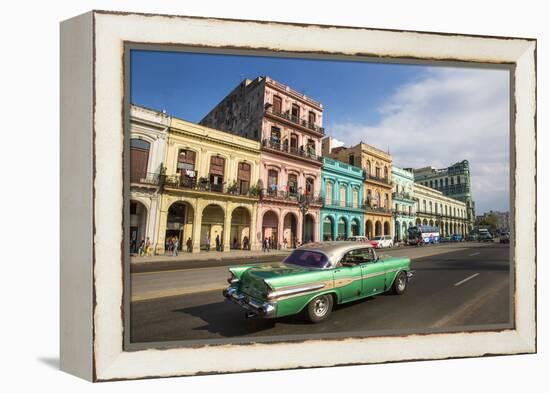 Cuba, Havana. City scenic.-Jaynes Gallery-Framed Premier Image Canvas