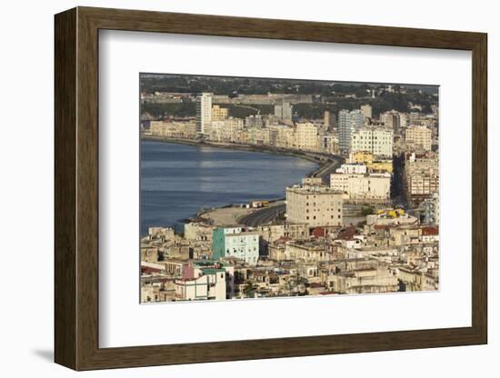 Cuba, Havana. Cityscape of bay and Malecon.-Brenda Tharp-Framed Photographic Print