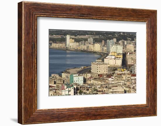 Cuba, Havana. Cityscape of bay and Malecon.-Brenda Tharp-Framed Photographic Print