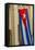 Cuba. Havana. Giant Cuban Flag Hanging in an Interior Courtyard-Inger Hogstrom-Framed Premier Image Canvas