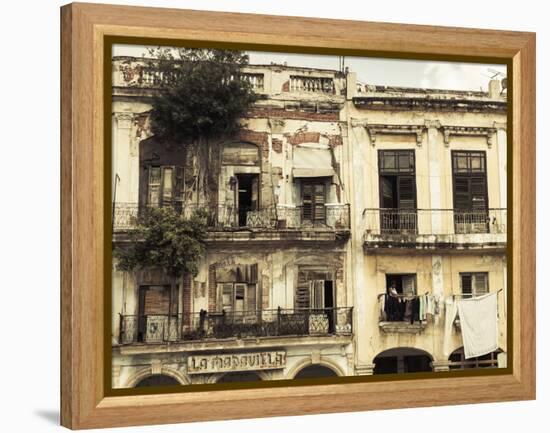 Cuba, Havana, Havana Vieja, Building Detail, Plaza Del Cristo-Walter Bibikow-Framed Premier Image Canvas