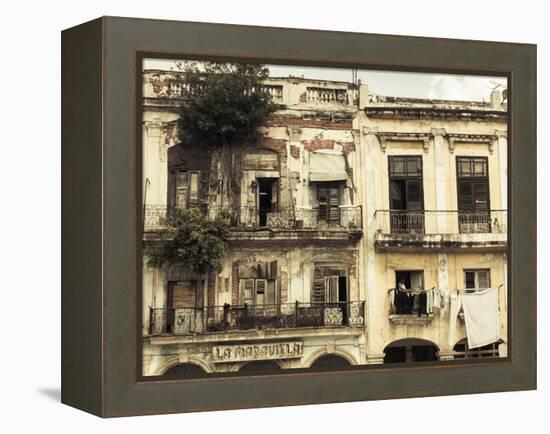 Cuba, Havana, Havana Vieja, Building Detail, Plaza Del Cristo-Walter Bibikow-Framed Premier Image Canvas