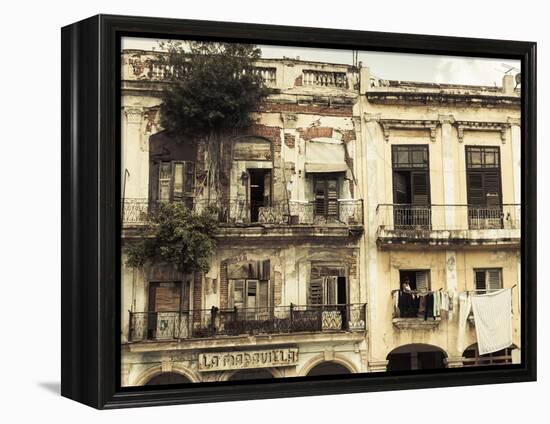 Cuba, Havana, Havana Vieja, Building Detail, Plaza Del Cristo-Walter Bibikow-Framed Premier Image Canvas