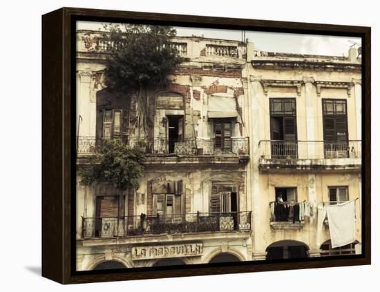 Cuba, Havana, Havana Vieja, Building Detail, Plaza Del Cristo-Walter Bibikow-Framed Premier Image Canvas