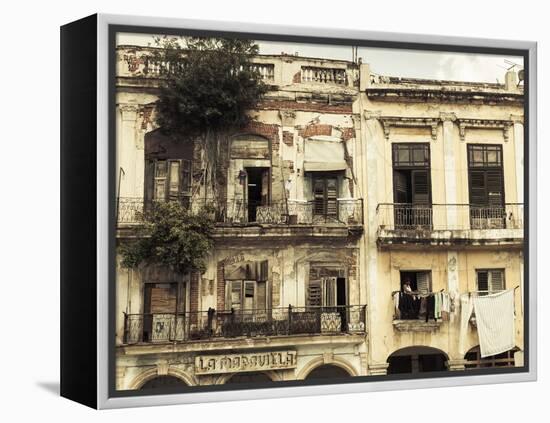 Cuba, Havana, Havana Vieja, Building Detail, Plaza Del Cristo-Walter Bibikow-Framed Premier Image Canvas