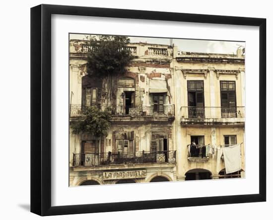 Cuba, Havana, Havana Vieja, Building Detail, Plaza Del Cristo-Walter Bibikow-Framed Photographic Print