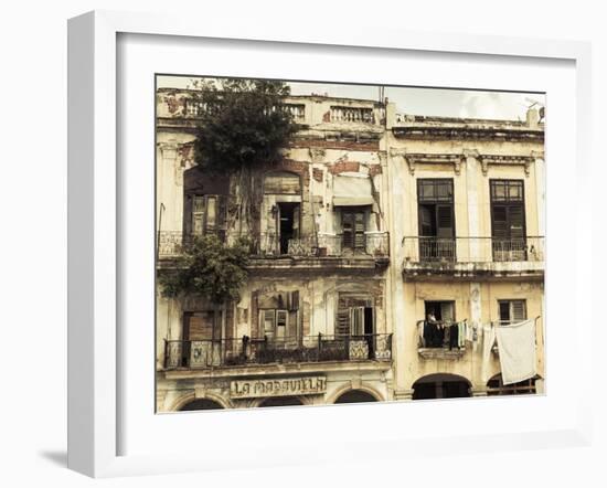 Cuba, Havana, Havana Vieja, Building Detail, Plaza Del Cristo-Walter Bibikow-Framed Photographic Print