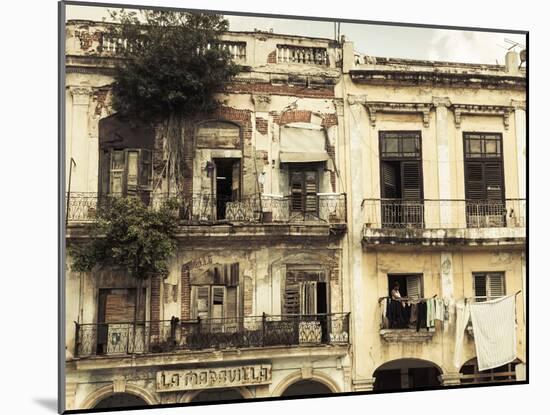 Cuba, Havana, Havana Vieja, Building Detail, Plaza Del Cristo-Walter Bibikow-Mounted Photographic Print
