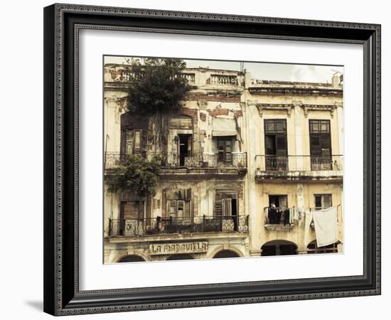 Cuba, Havana, Havana Vieja, Building Detail, Plaza Del Cristo-Walter Bibikow-Framed Photographic Print