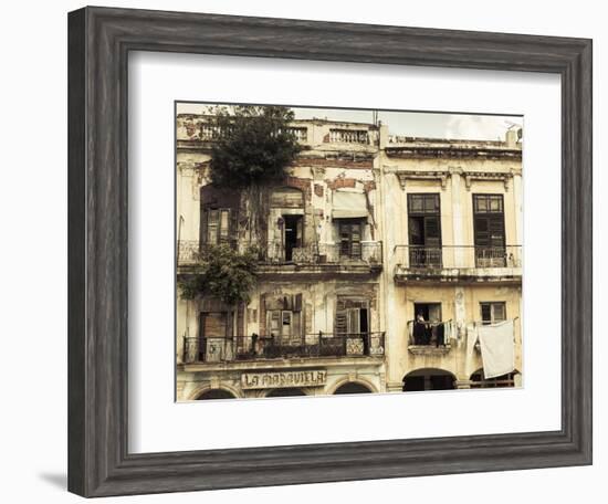 Cuba, Havana, Havana Vieja, Building Detail, Plaza Del Cristo-Walter Bibikow-Framed Photographic Print