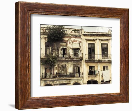 Cuba, Havana, Havana Vieja, Building Detail, Plaza Del Cristo-Walter Bibikow-Framed Photographic Print