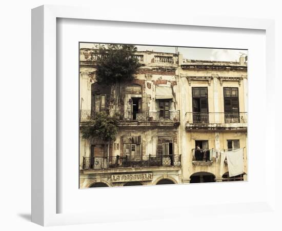 Cuba, Havana, Havana Vieja, Building Detail, Plaza Del Cristo-Walter Bibikow-Framed Photographic Print