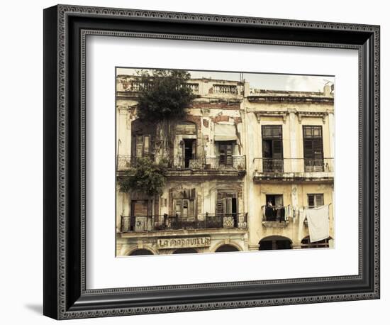 Cuba, Havana, Havana Vieja, Building Detail, Plaza Del Cristo-Walter Bibikow-Framed Photographic Print