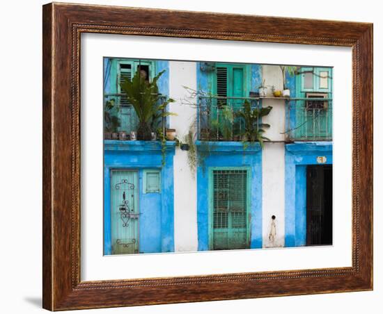 Cuba, Havana, Havana Vieja, Old Havana Buildings-Walter Bibikow-Framed Photographic Print