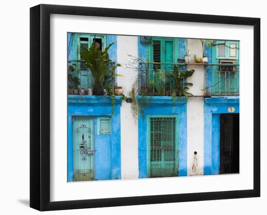 Cuba, Havana, Havana Vieja, Old Havana Buildings-Walter Bibikow-Framed Photographic Print
