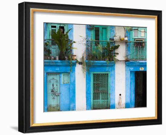 Cuba, Havana, Havana Vieja, Old Havana Buildings-Walter Bibikow-Framed Photographic Print