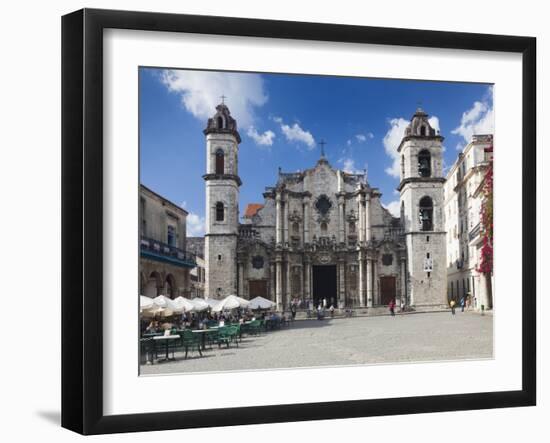 Cuba, Havana, Havana Vieja, Plaza De La Catedral, Catedral De San Cristobal De La Habana Cathedral-Walter Bibikow-Framed Photographic Print