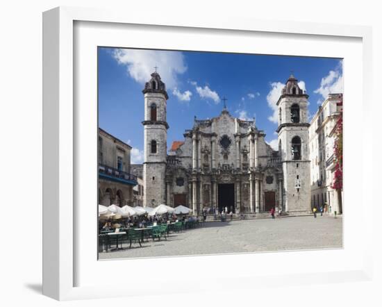 Cuba, Havana, Havana Vieja, Plaza De La Catedral, Catedral De San Cristobal De La Habana Cathedral-Walter Bibikow-Framed Photographic Print