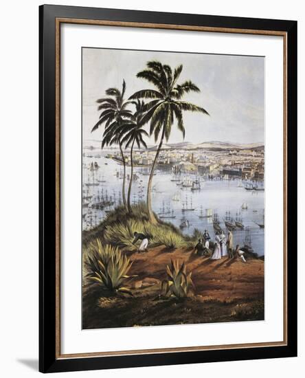 Cuba, Havana, Port of Havana, Detail, 1851-null-Framed Giclee Print