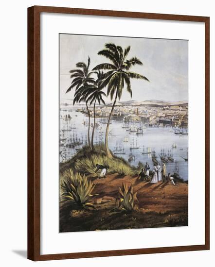 Cuba, Havana, Port of Havana, Detail, 1851-null-Framed Giclee Print
