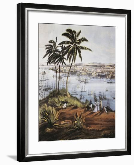 Cuba, Havana, Port of Havana, Detail, 1851-null-Framed Giclee Print