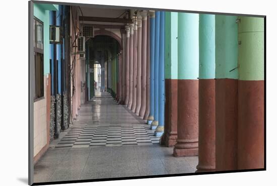Cuba, Havana. Repeating Columns of an Arcade Along the Paseo Del Prado-Brenda Tharp-Mounted Photographic Print