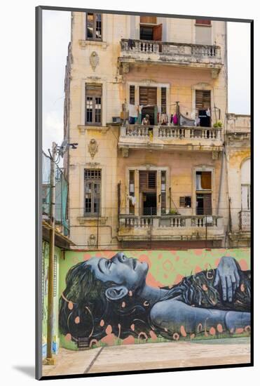 Cuba, La Habana Vieja (Old Havana), Grafitti in playground-Alan Copson-Mounted Photographic Print