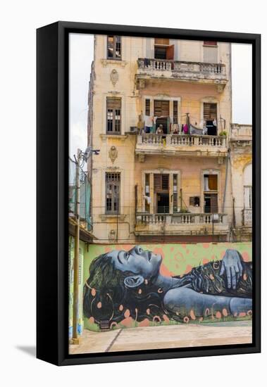 Cuba, La Habana Vieja (Old Havana), Grafitti in playground-Alan Copson-Framed Premier Image Canvas