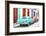 Cuba Painting - Blue and Red-Philippe Hugonnard-Framed Art Print