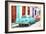 Cuba Painting - Blue and Red-Philippe Hugonnard-Framed Art Print