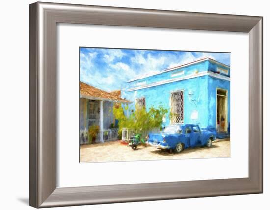 Cuba Painting - Blue Life-Philippe Hugonnard-Framed Art Print