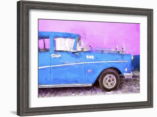 Cuba Painting - Blue Sensation-Philippe Hugonnard-Framed Art Print