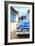 Cuba Painting - Blue Taxi-Philippe Hugonnard-Framed Art Print