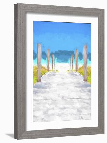 Cuba Painting - Boardwalk on the Beach-Philippe Hugonnard-Framed Art Print