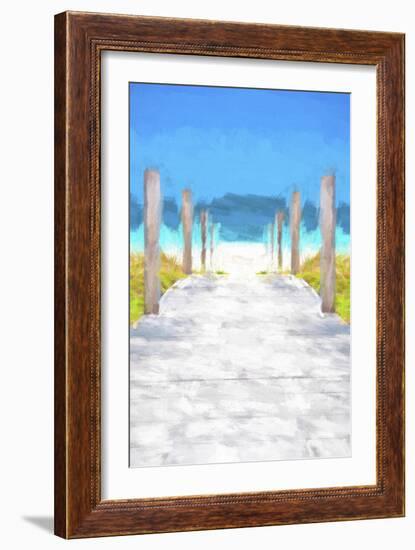 Cuba Painting - Boardwalk on the Beach-Philippe Hugonnard-Framed Art Print