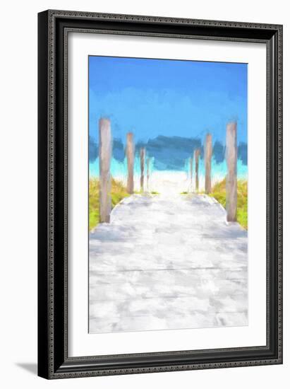 Cuba Painting - Boardwalk on the Beach-Philippe Hugonnard-Framed Art Print