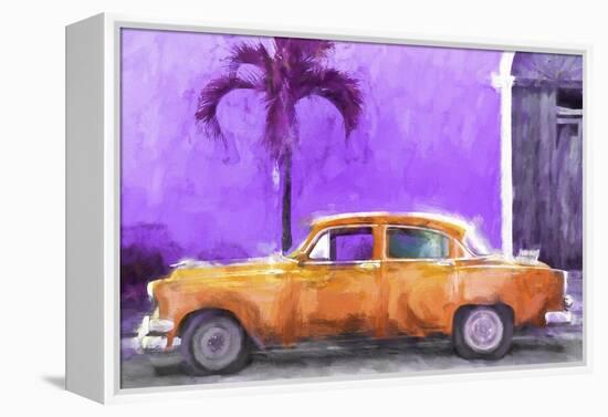 Cuba Painting - Orange Chevrolet-Philippe Hugonnard-Framed Stretched Canvas