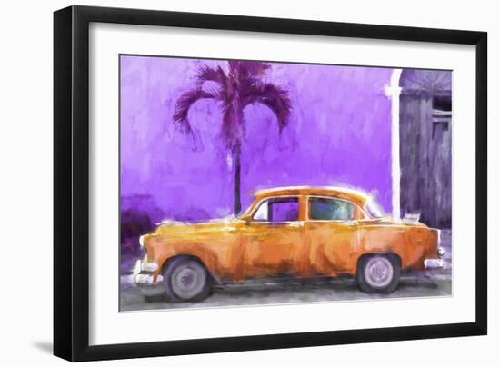 Cuba Painting - Orange Chevrolet-Philippe Hugonnard-Framed Art Print