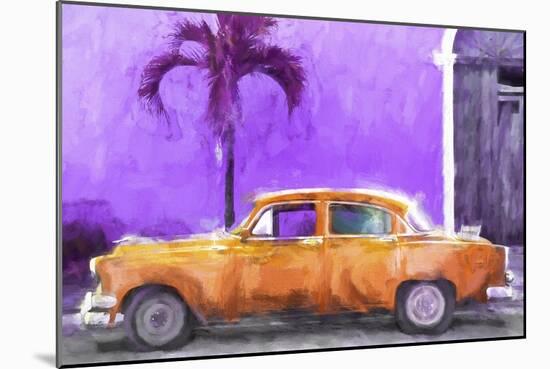 Cuba Painting - Orange Chevrolet-Philippe Hugonnard-Mounted Art Print