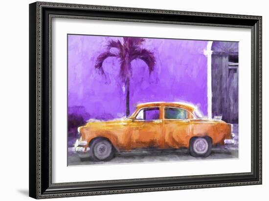 Cuba Painting - Orange Chevrolet-Philippe Hugonnard-Framed Art Print