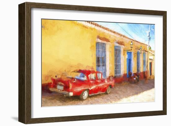 Cuba Painting - Red Line-Philippe Hugonnard-Framed Premium Giclee Print