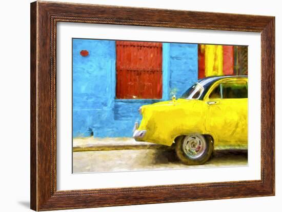 Cuba Painting - Taxi Back-Philippe Hugonnard-Framed Art Print