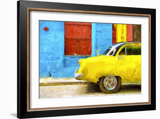 Cuba Painting - Taxi Back-Philippe Hugonnard-Framed Art Print