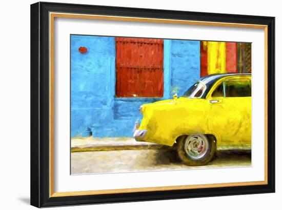 Cuba Painting - Taxi Back-Philippe Hugonnard-Framed Art Print