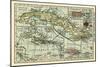 Cuba - Panoramic Map-Lantern Press-Mounted Art Print