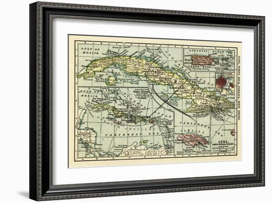 Cuba - Panoramic Map-Lantern Press-Framed Art Print