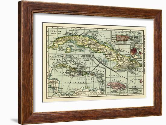 Cuba - Panoramic Map-Lantern Press-Framed Art Print