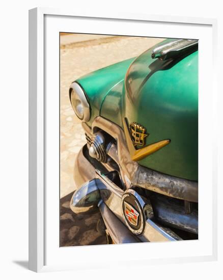 Cuba, Sancti Spiritus Province, Trinidad, 1950s-Era US-Made Cadillac Taxi-Walter Bibikow-Framed Photographic Print