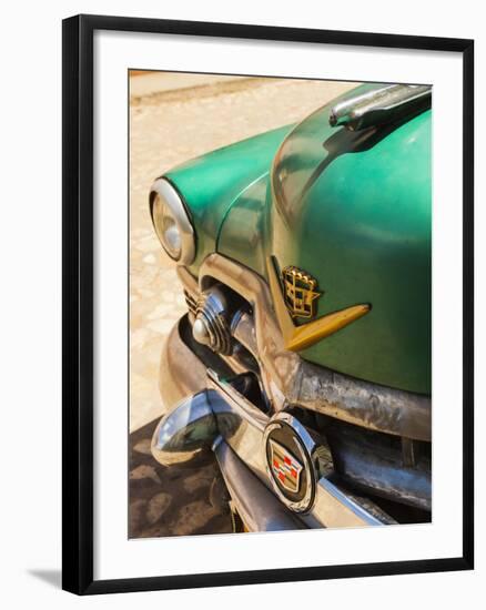 Cuba, Sancti Spiritus Province, Trinidad, 1950s-Era US-Made Cadillac Taxi-Walter Bibikow-Framed Photographic Print