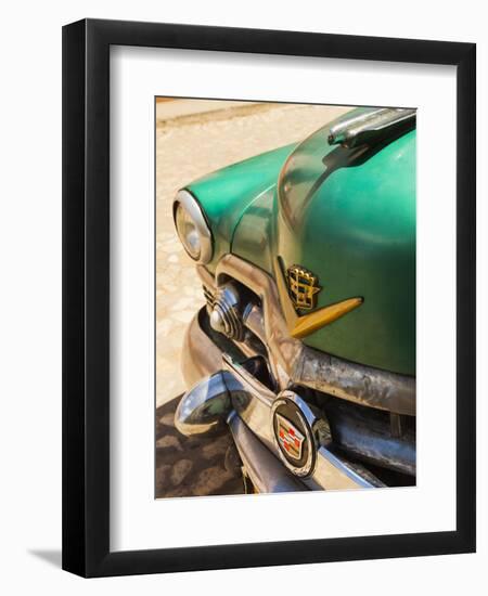 Cuba, Sancti Spiritus Province, Trinidad, 1950s-Era US-Made Cadillac Taxi-Walter Bibikow-Framed Photographic Print